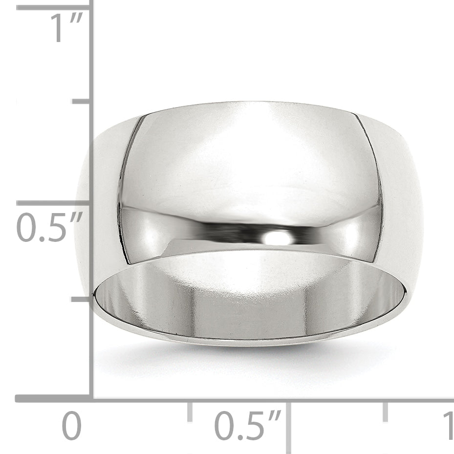 Sterling Silver 10mm Half Round Size 4 Band