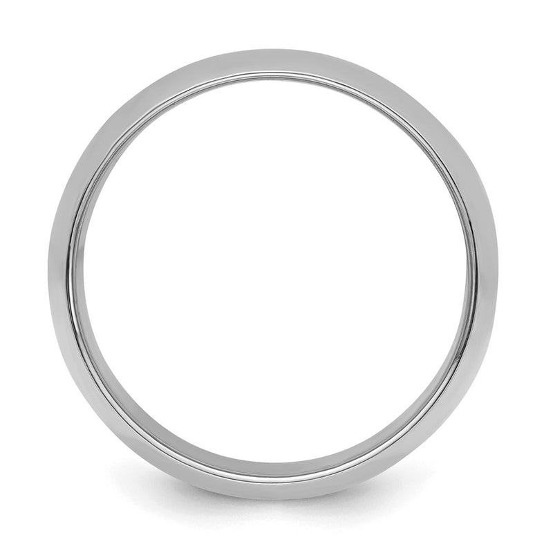 Sterling Silver Rhodium-Plated 10mm Half-Round Band