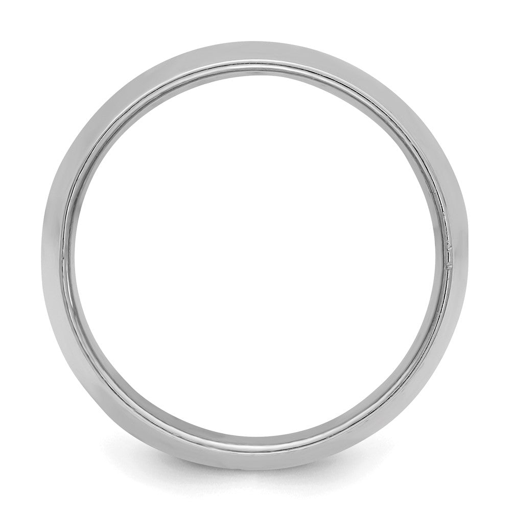 Sterling Silver Rhodium-Plated 12mm Half-Round Band