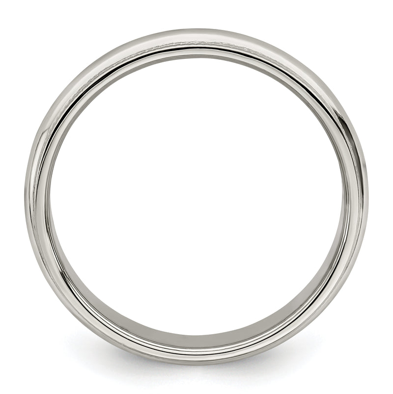 Sterling Silver 4mm Half Round Milgrain Size 4 Band