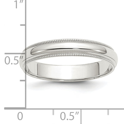 Sterling Silver 4mm Half Round Milgrain Size 4 Band