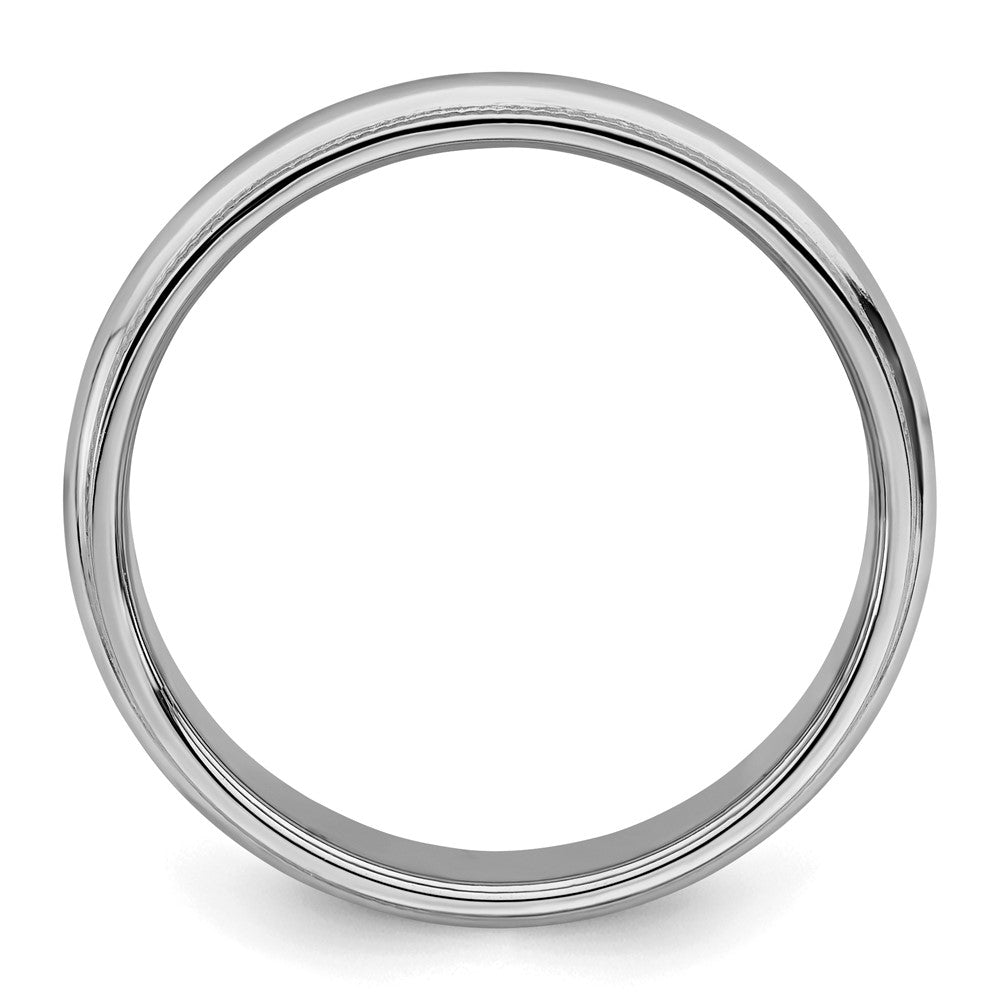 Sterling Silver Rhodium-Plated 4mm Half Round Milgrain Band