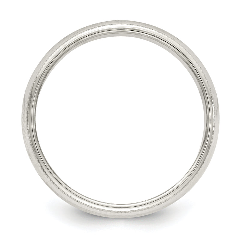 Sterling Silver 5mm Half Round Milgrain Size 4 Band