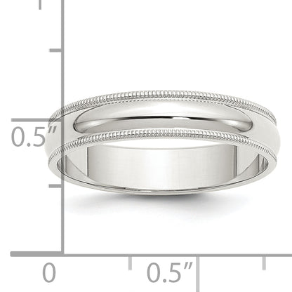 Sterling Silver 5mm Half Round Milgrain Size 4 Band