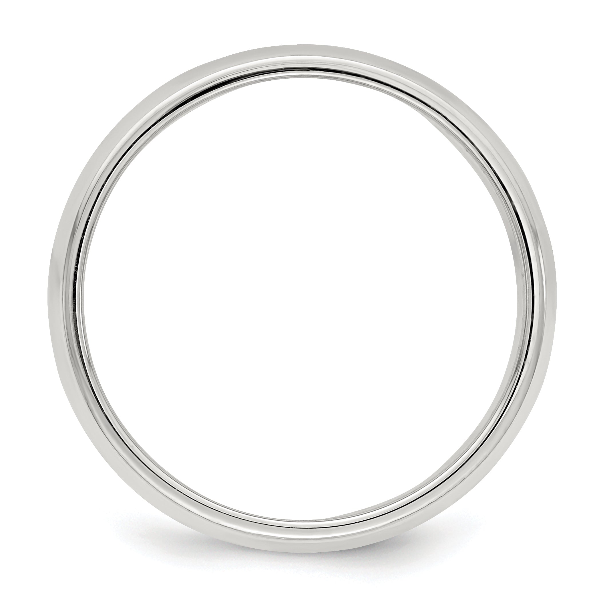 Sterling Silver 6mm Half Round Milgrain Size 4 Band