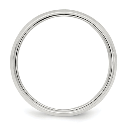 Sterling Silver 6mm Half Round Milgrain Size 4 Band