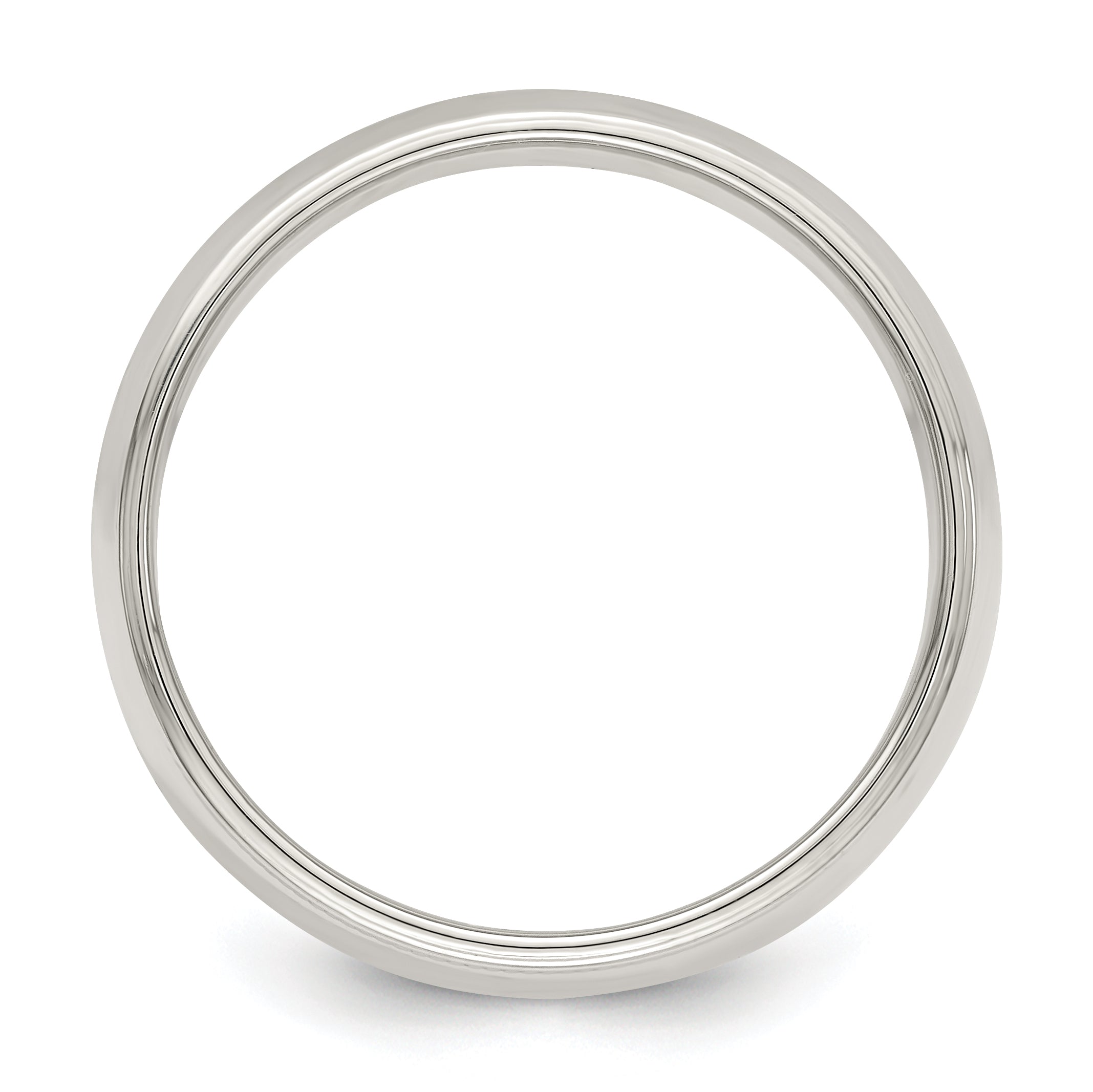 Sterling Silver 7mm Half Round Milgrain Size 4 Band