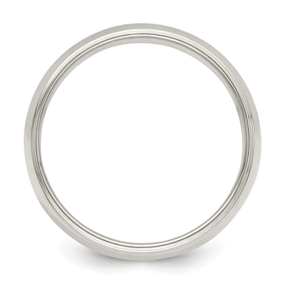 Sterling Silver 7mm Half Round Milgrain Size 4 Band
