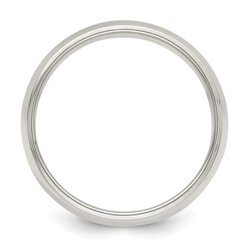 Sterling Silver 7mm Half Round Milgrain Size 4 Band