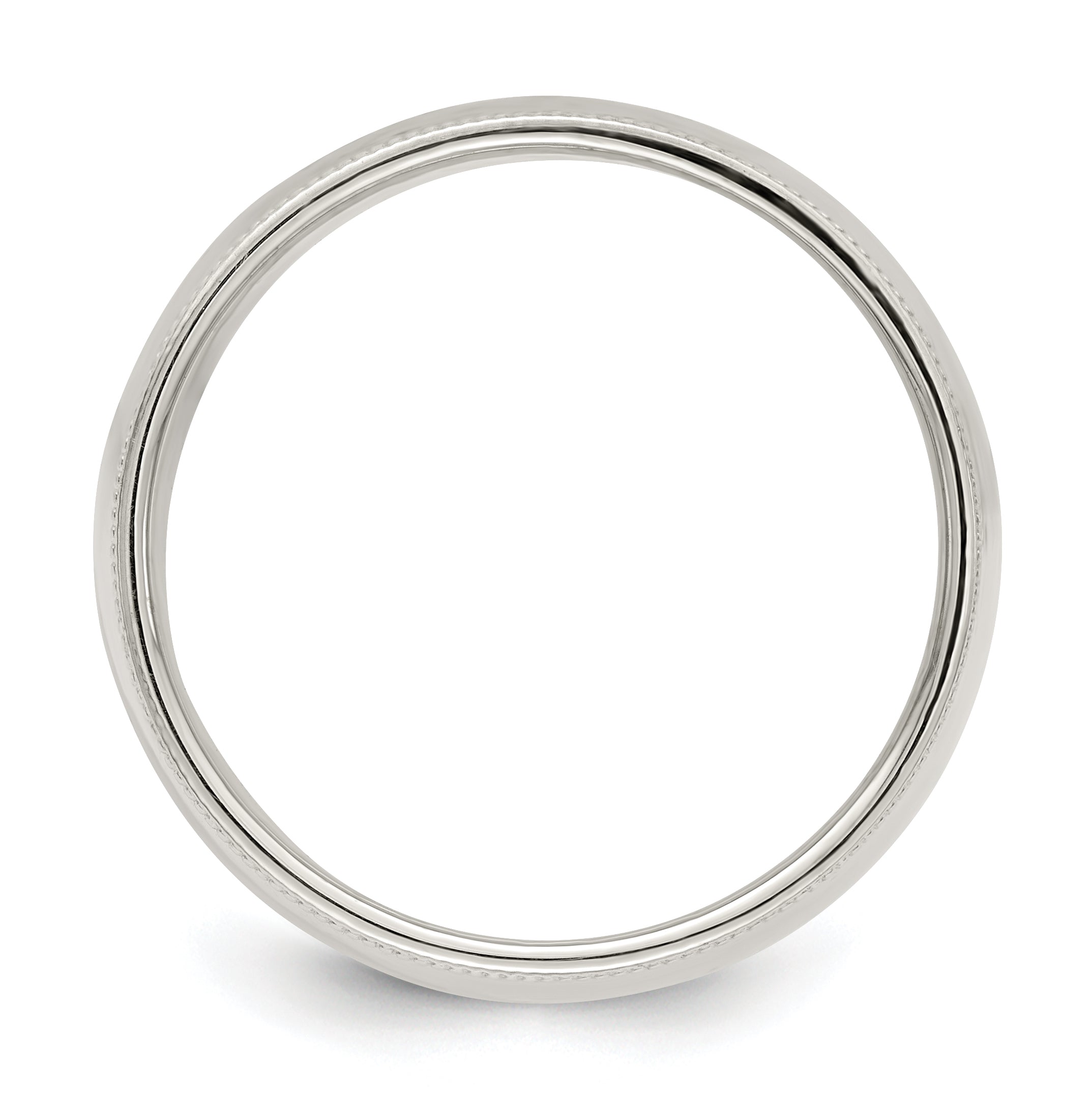 Sterling Silver 9mm Half Round Milgrain Size 4 Band