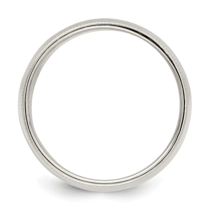 Sterling Silver 9mm Half Round Milgrain Size 4 Band