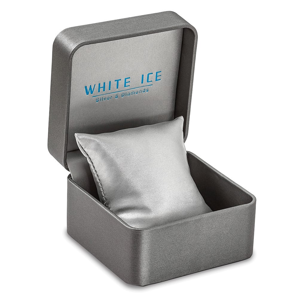 Sterling Silver White Ice Rhodium-Plated Diamond Bangle