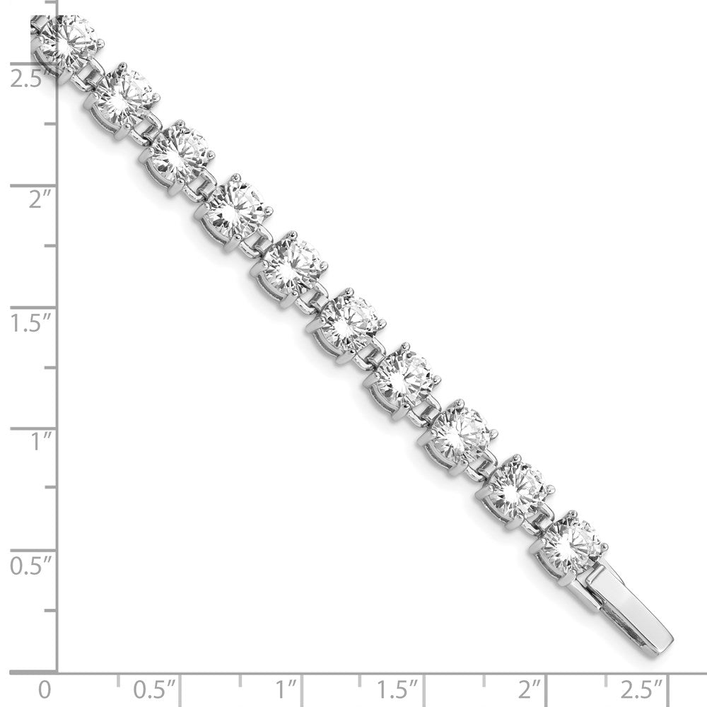 7 Inch Sterling Silver Rhodium-Plated Cz Tennis Bracelet