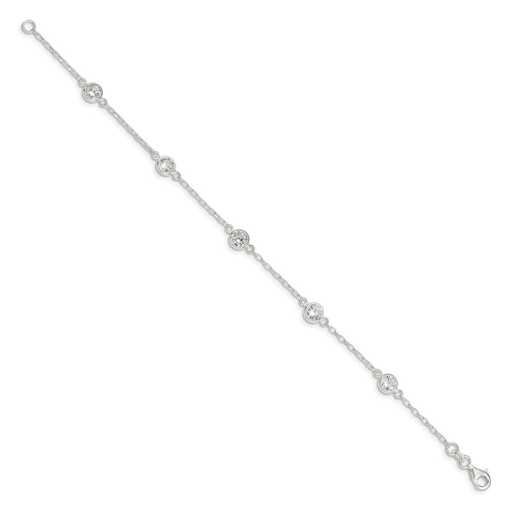 Sterling Silver Polished Cz Bracelet