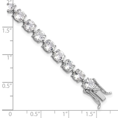 Sterling Silver Rhodium-Plated 5mm 19.22WT White Topaz Bracelet
