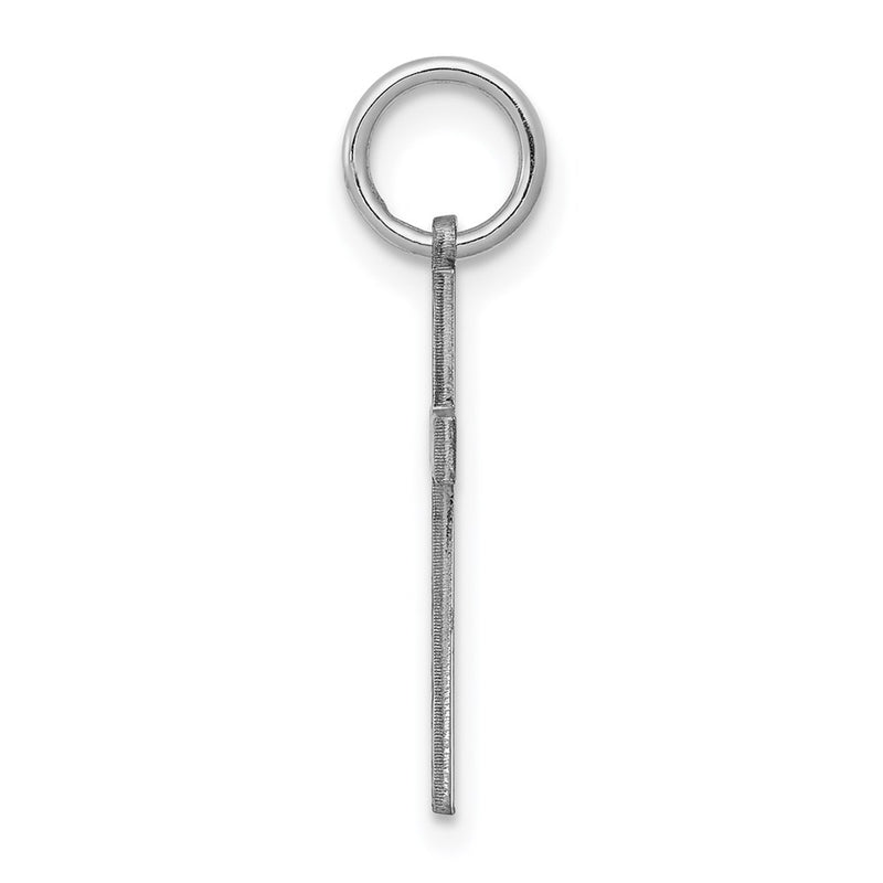 Sterling Silver Rhodium-Plated Laser Designed Cross Charm
