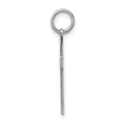 Sterling Silver Rhodium-Plated Laser Designed Cross Charm