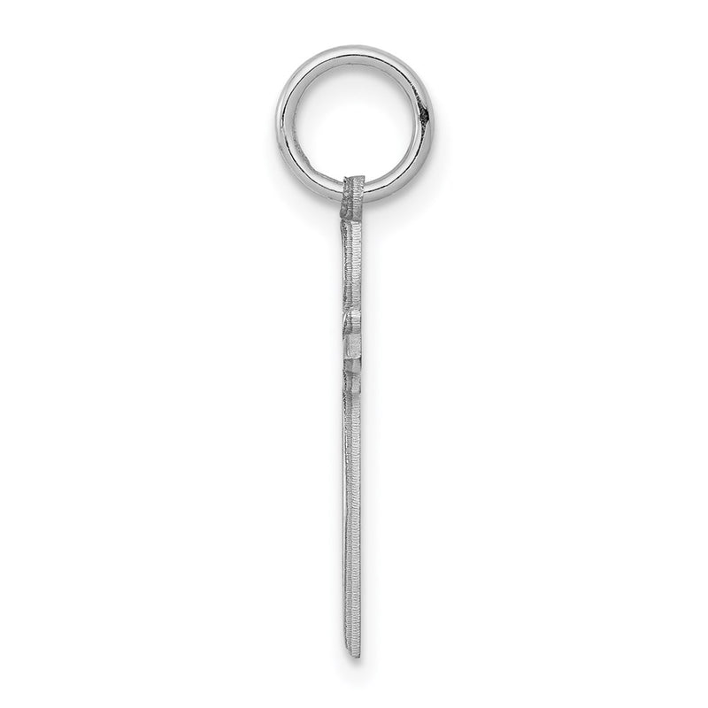Sterling Silver Rhodium-Plated Laser Designed Cross Charm