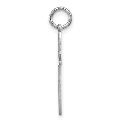 Sterling Silver Rhodium-Plated Laser Designed Cross Pendant