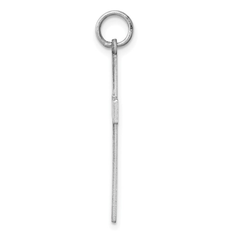 Sterling Silver Rhodium-Plated Laser Designed Cross Pendant