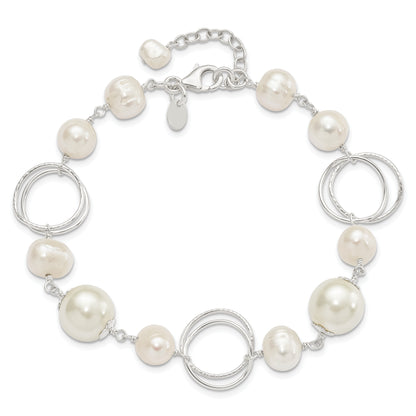 8.5 Inch Sterling Silver Fw Cultured Pearl 8.5In Bracelet