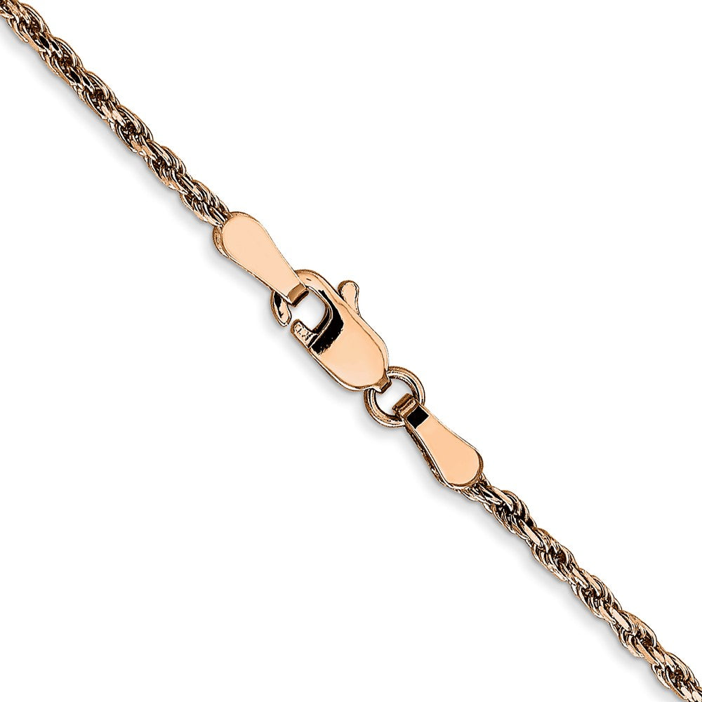 14K Rose Gold 1.8mm Diamond-Cut Man Made Rope With Lobster Clasp Chain Necklace