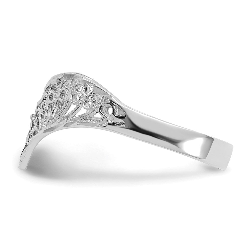 14K White Gold Diamond-Cut Filigree Ring