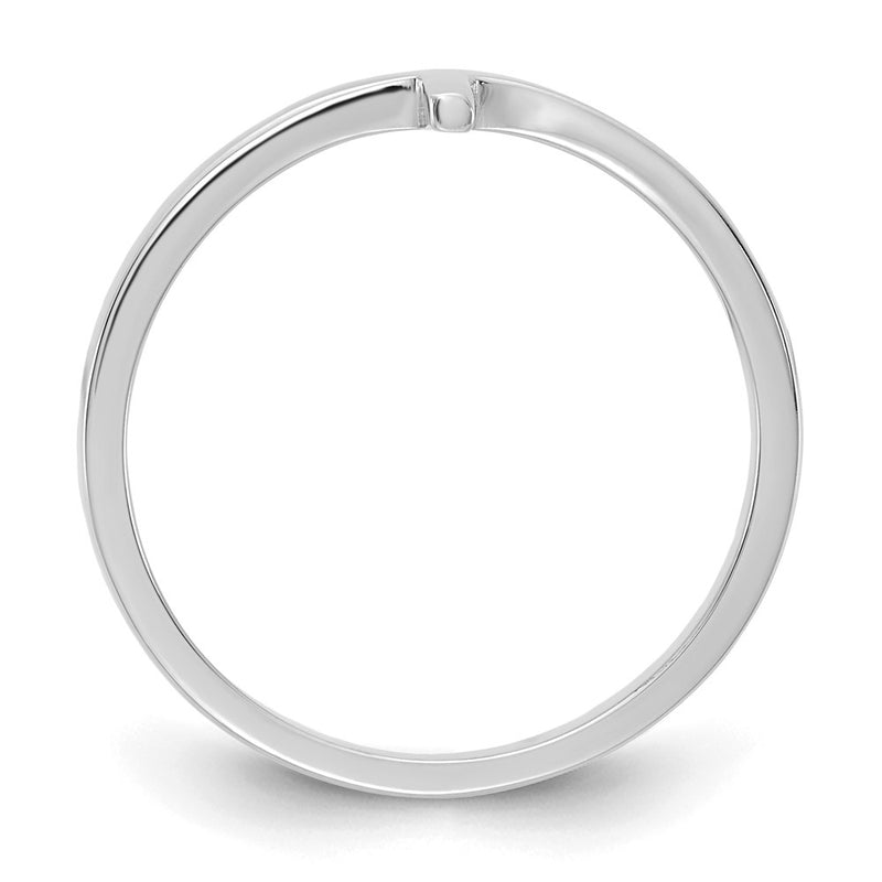 10K White Gold Sideways Cross Ring