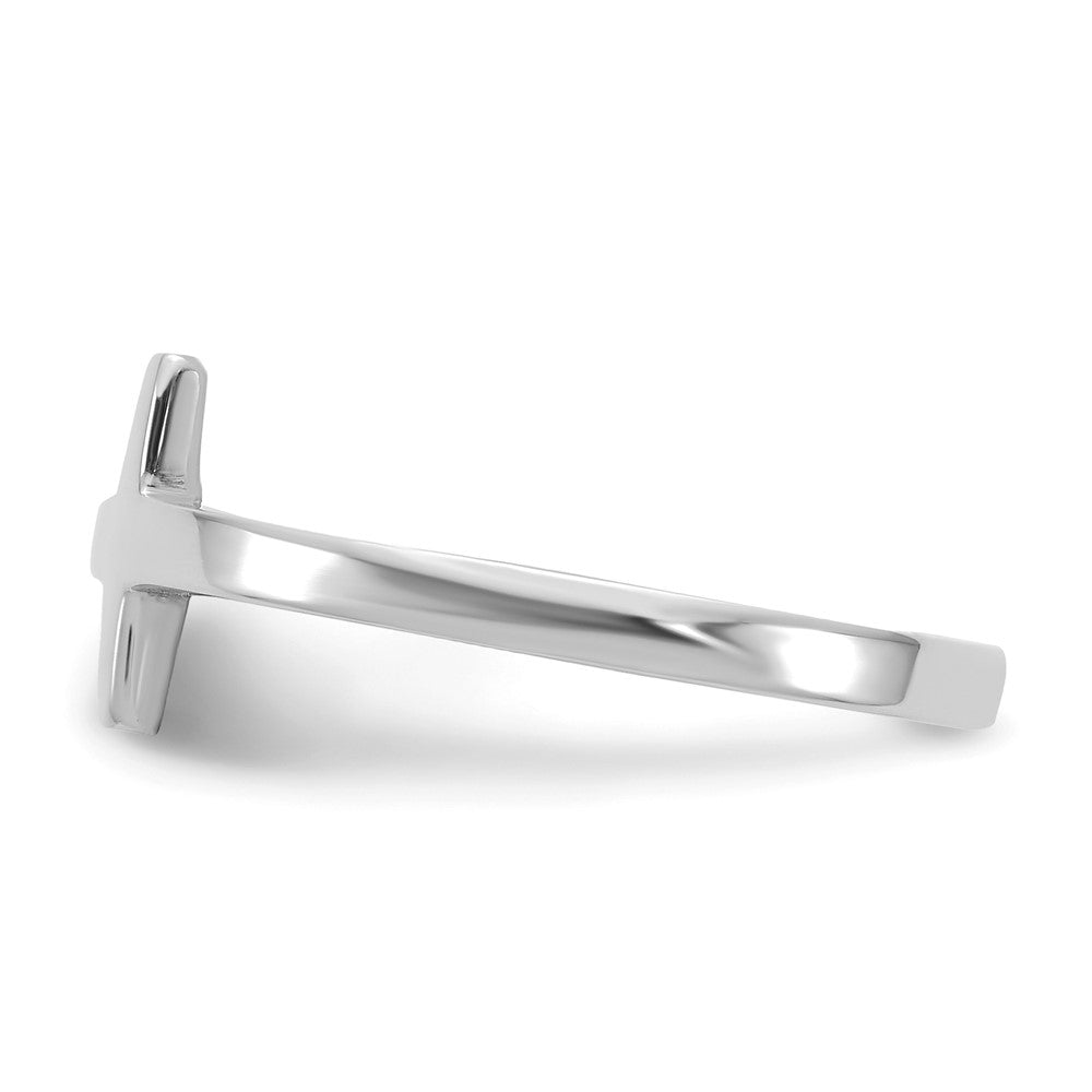 10K White Gold Sideways Cross Ring
