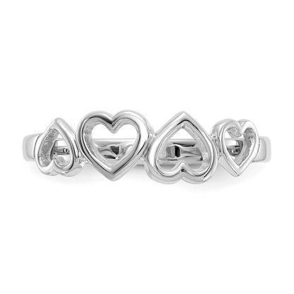 14K White Gold Heart Ring