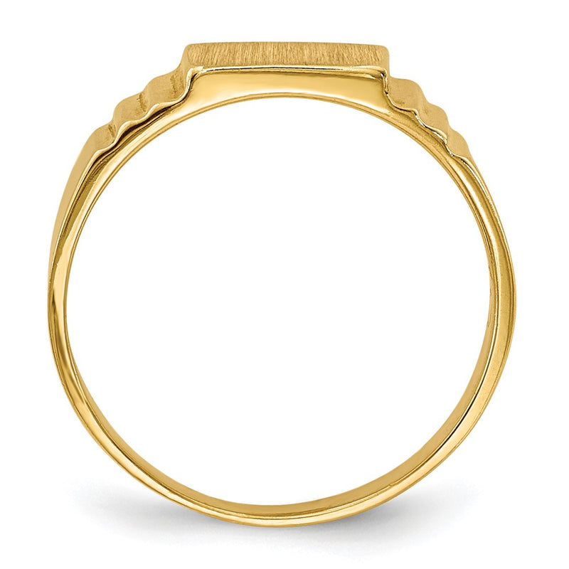 14K Yellow Gold Rectangular Satin Baby Signet Ring