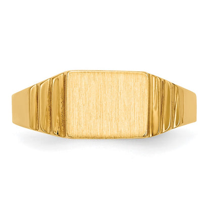 14K Yellow Gold Rectangular Satin Baby Signet Ring
