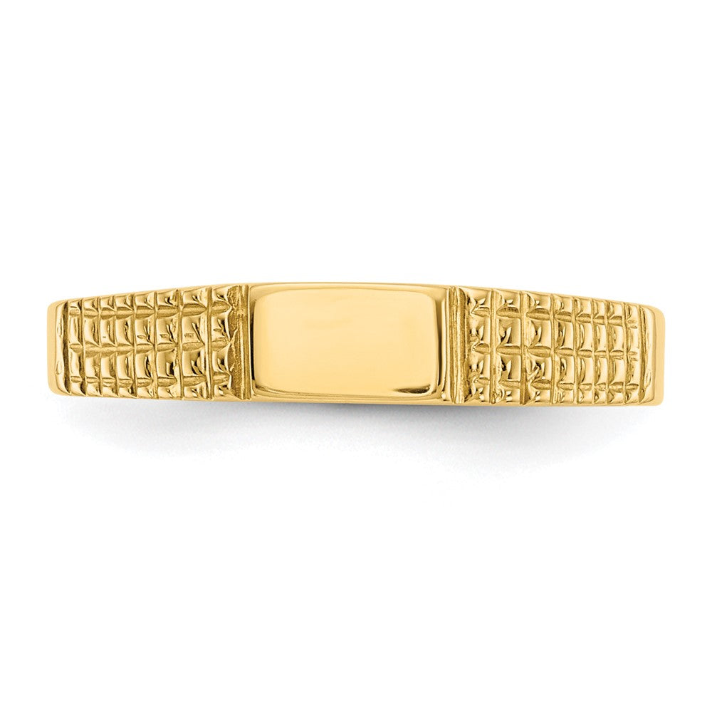 14K Yellow Gold Polished Baby Signet Band Ring