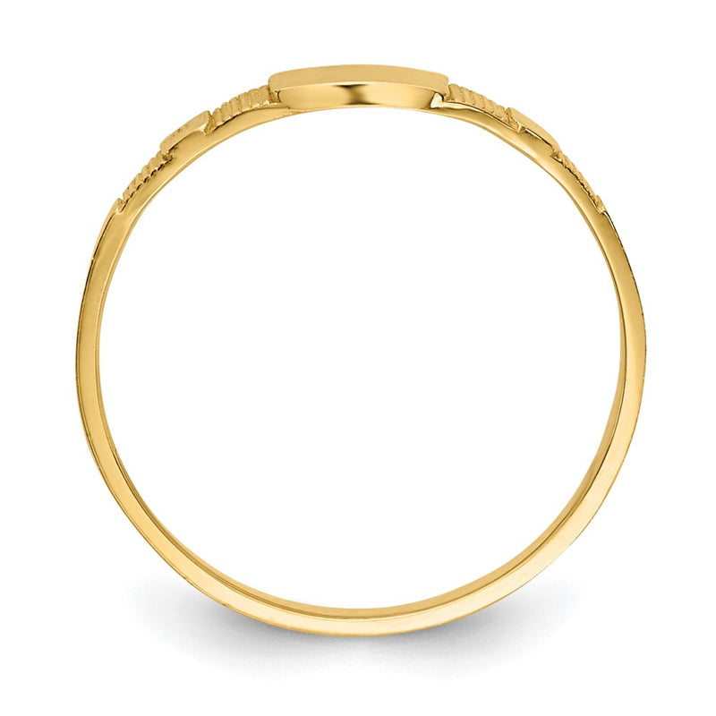14K Yellow Gold Polished Square Baby Signet Ring