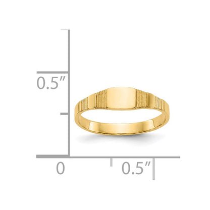 14K Yellow Gold Polished Square Baby Signet Ring