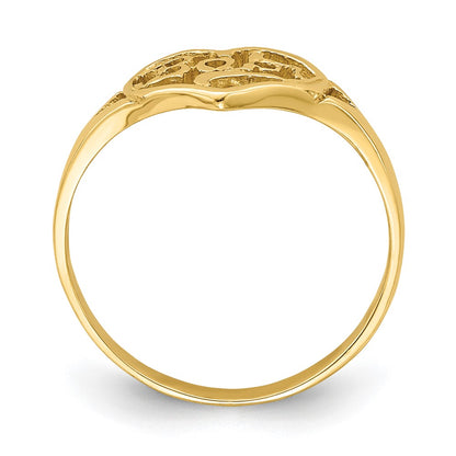 14K Yellow Gold Baby Cut-Out Heart Ring