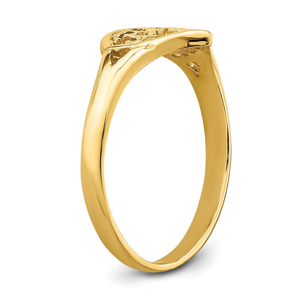 14K Yellow Gold Baby Cut-Out Heart Ring