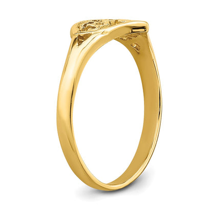 14K Yellow Gold Baby Cut-Out Heart Ring