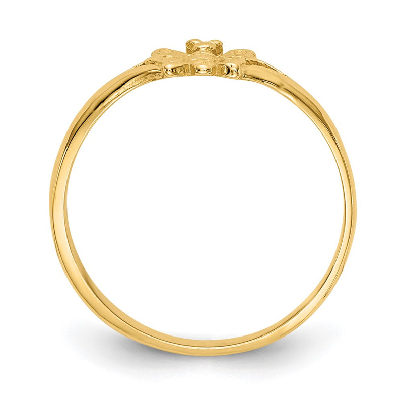 14K Yellow Gold Butterfly Baby Ring
