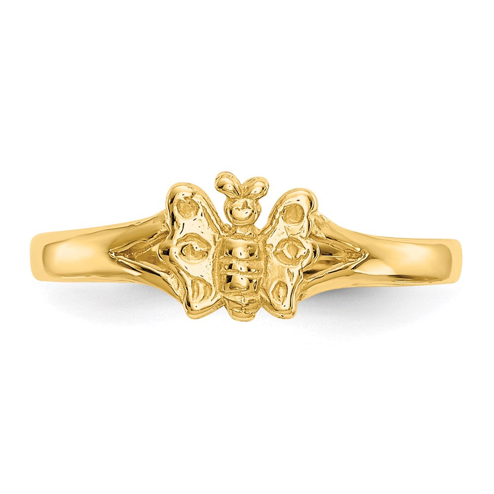 14K Yellow Gold Butterfly Baby Ring
