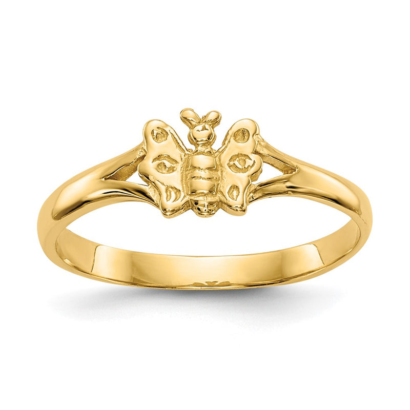14K Yellow Gold Butterfly Baby Ring