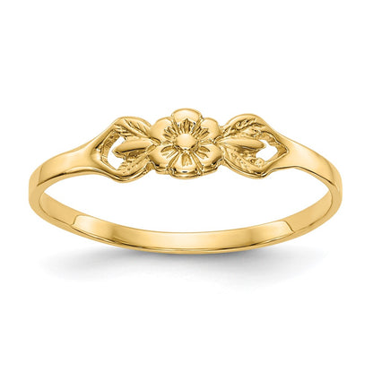 14K Yellow Gold Flower Baby Ring