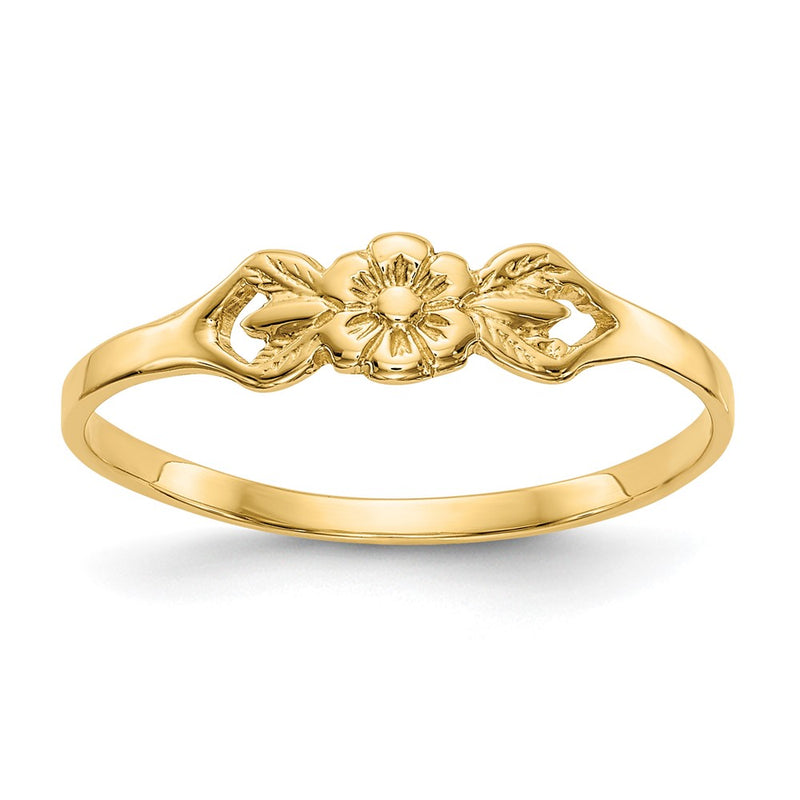 14K Yellow Gold Flower Baby Ring