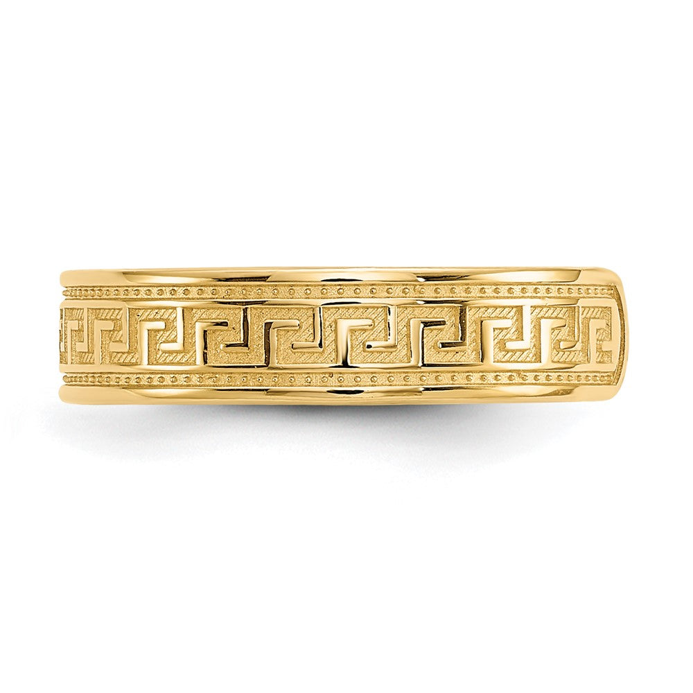 14K Yellow Gold Greek Key Toe Ring