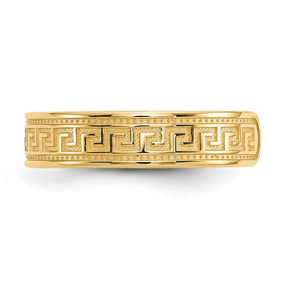 14K Yellow Gold Greek Key Toe Ring