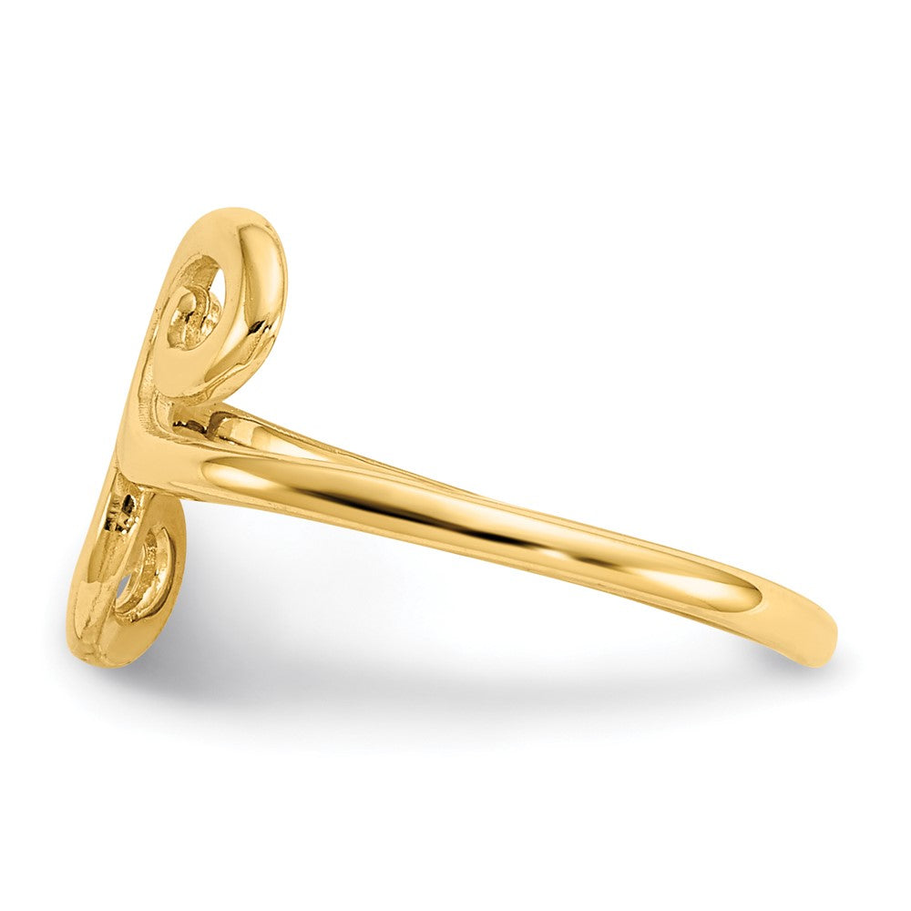 14K Yellow Gold Swirl Toe Ring