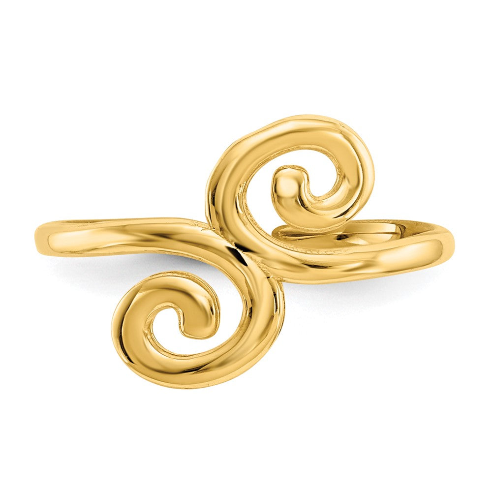 14K Yellow Gold Swirl Toe Ring