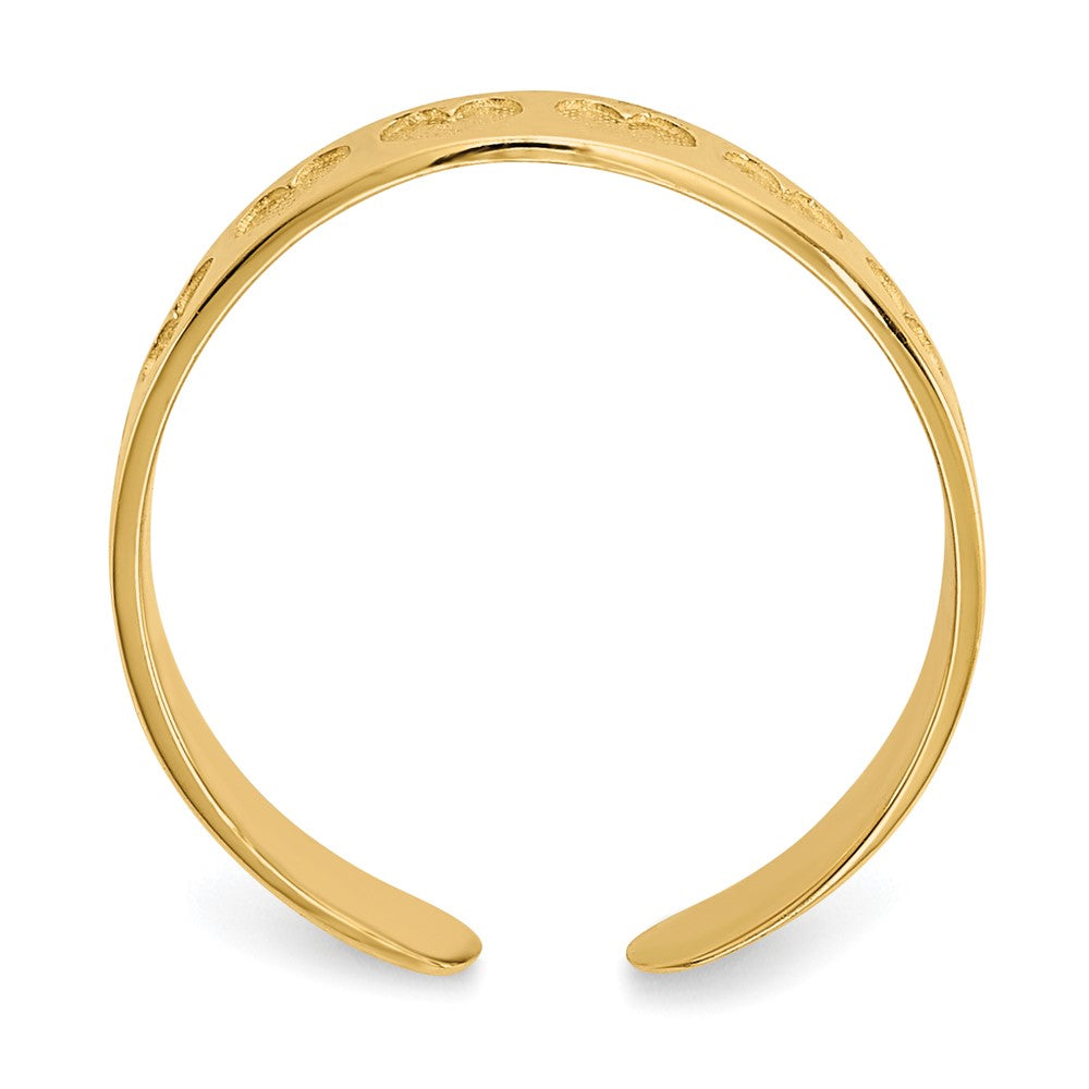 14K Yellow Gold Heart Toe Ring