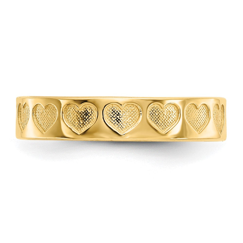 14K Yellow Gold Heart Toe Ring
