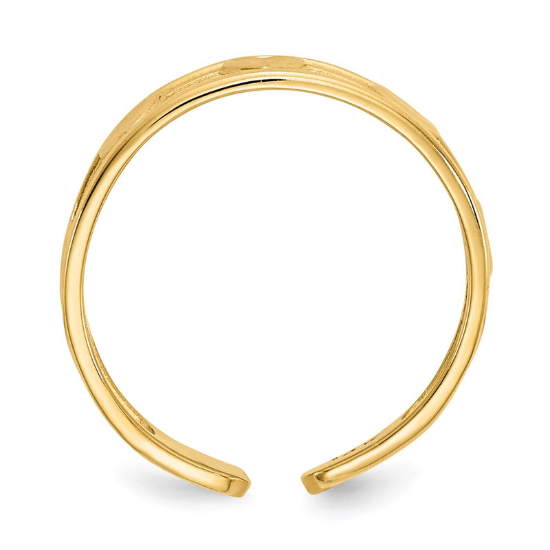 14K Yellow Gold Heart Toe Ring